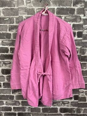 Free People X CP Shades top tie front pink gauze